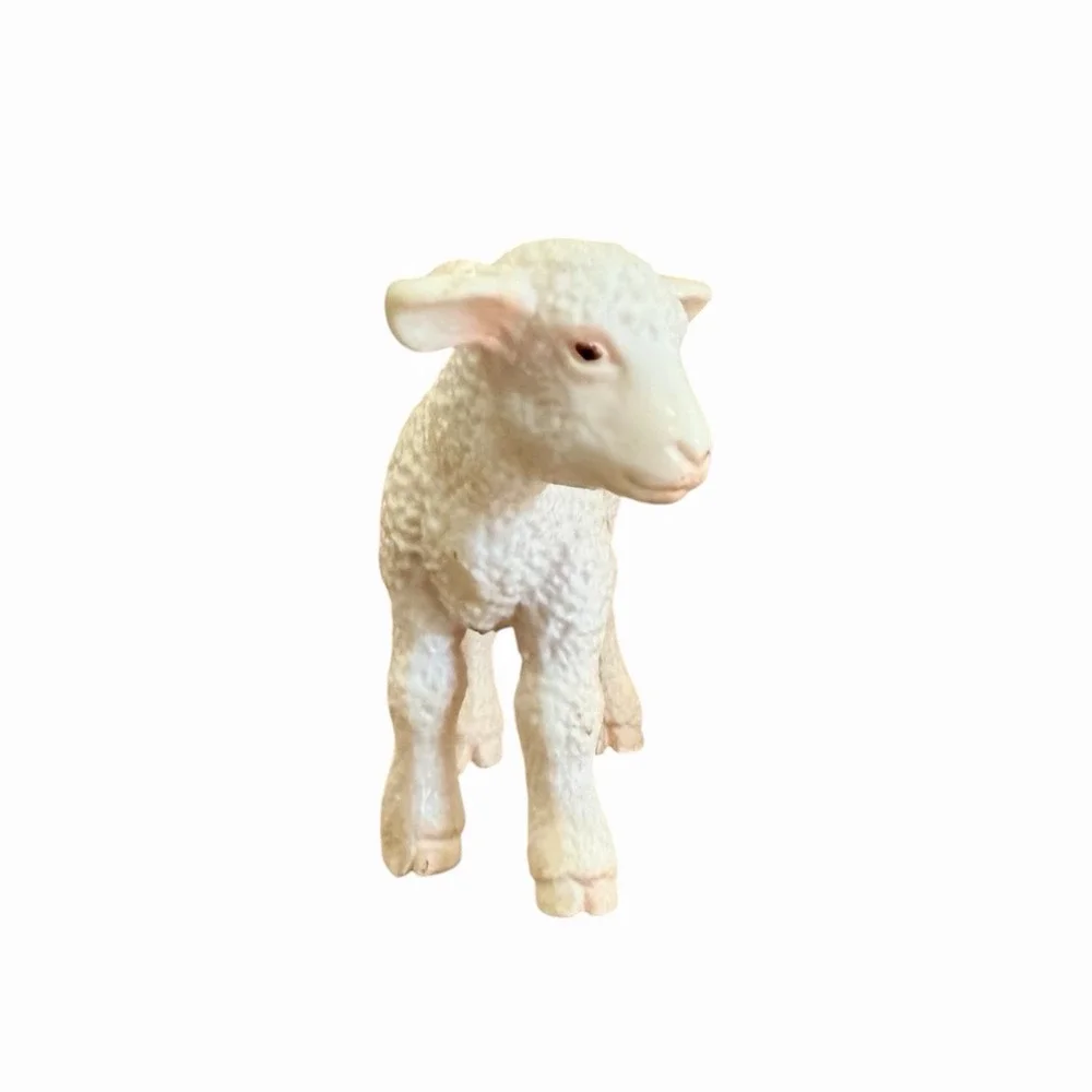 Schleich Lamb Lot 13285 Standing 2003 & 13284 Lying 2004 Retired Farm Life
